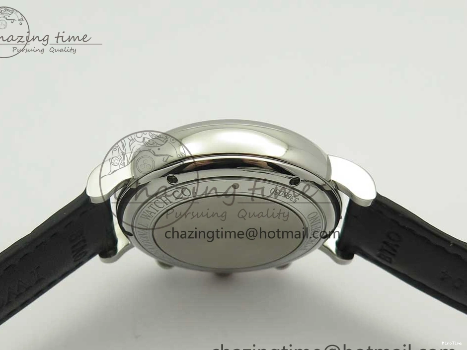 MIROTIME 0129 Snug Portofino IW391022 SS ZK 1:1 Best Edition White Dial Gold Markers On Black Leather Strap A 7130